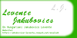 levente jakubovics business card